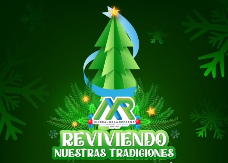 Arranca la navidad en Mineral de la Reforma con el encendido del Árbol