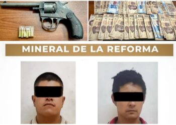 Logra SSPH aprehender a dos presuntos “robacomercios” en Mineral de la Reforma