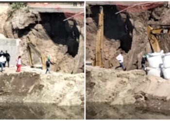 Video: Tres trabajadores de la obra del río Tula resultaron lesionados tras un derrumbe