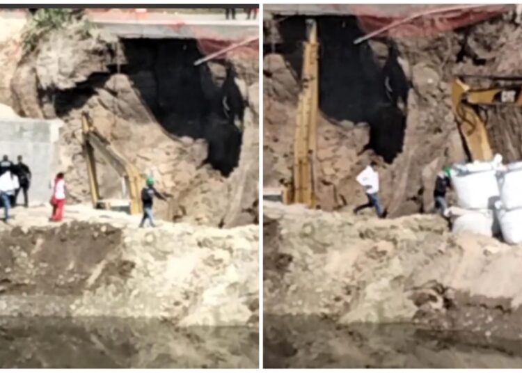Video: Tres trabajadores de la obra del río Tula resultaron lesionados tras un derrumbe