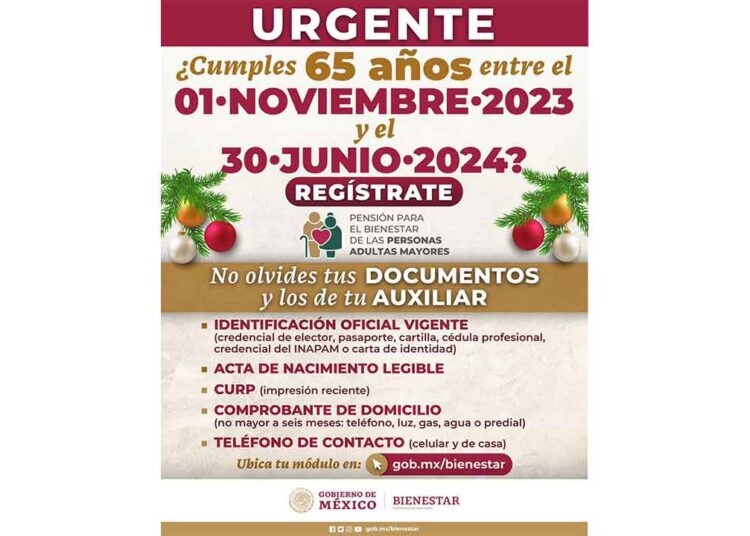 Apresúrate, este 23 de diciembre vence el plazo del registro a la pensión para adultos mayores