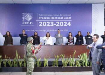 Previo al inicio del Proceso Electoral Local 2023-2024 para la renovación de los 84 Ayuntamientos y las 30 Diputaciones Locales, IEEH realiza Acto Cívico