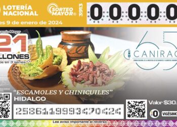 Gastronomía hidalguense luce en billete de Lotería Nacional