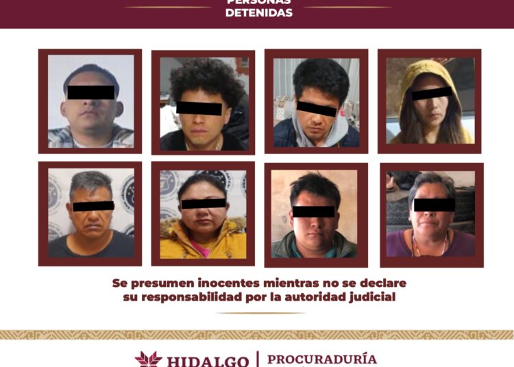 Caen 8 presuntos narcomenudistas en operativo de la PGJEH en Tizayuca, Francisco I. Madero y Mineral de la Reforma