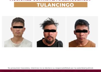 SSPH detiene a tres presuntos responsables de la agresión a policías en Tulancingo; incautan armas y chalecos balísticos
