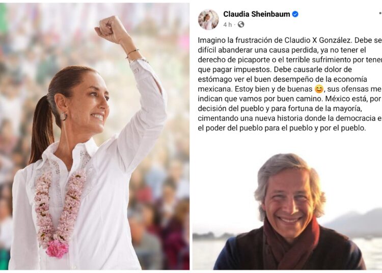 Estoy bien y de buenas, sus ofensas me indican que vamos por buen camino”: Sheinbaum a Claudio X González