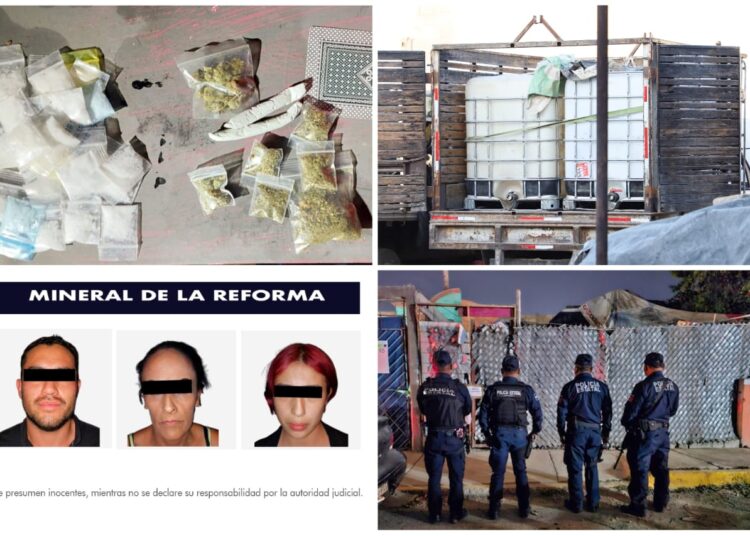 Mediante operativos detienen a tres personas por robo de combustible y narcotráfico en Hidalgo