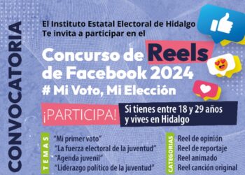 IEEH invita a participar en Concurso de Reels “Mi voto, Mi Elección”