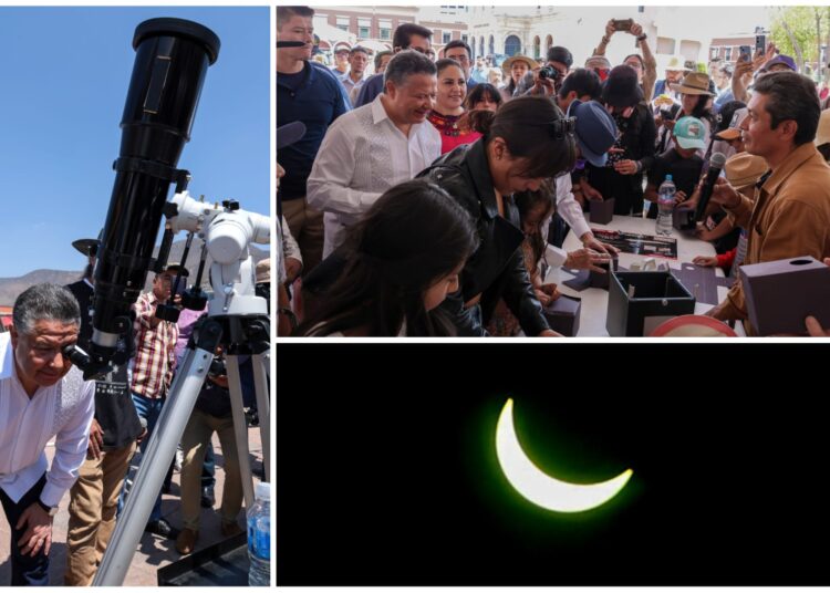 El gobernador de Hidalgo observó el eclipse solar desde Pachuca