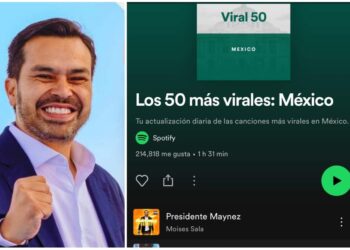 Bajan de Spotify ‘Presidente Máynez’