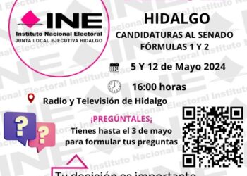 INE Hidalgo anuncia debates de candidaturas al Senado