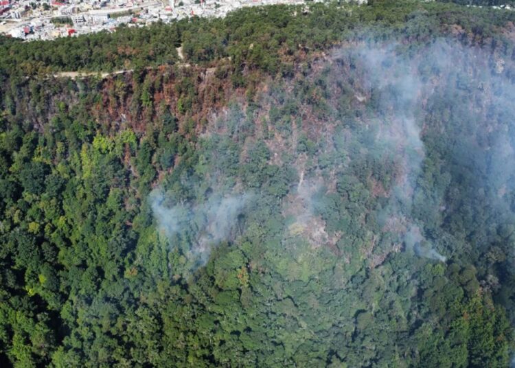 Incendio en el cerro de Ajacaya, Zacualtipán, controlado al 90%: