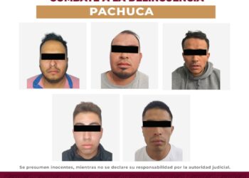 Desarticulan banda dedicada al robo a casa habitación y narcomenudeo en Hidalgo; cinco detenidos