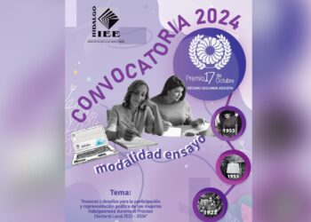 IEEH invita a ciudadanas hidalguenses a participar por el “Premio 17 de Octubre 2024”