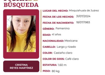 Ficha de búsqueda a nombre de Cristina Reyes Martínez