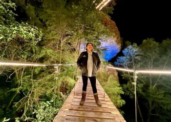 Puentes colgantes iluminados, la nueva atracción de Mineral del Chico