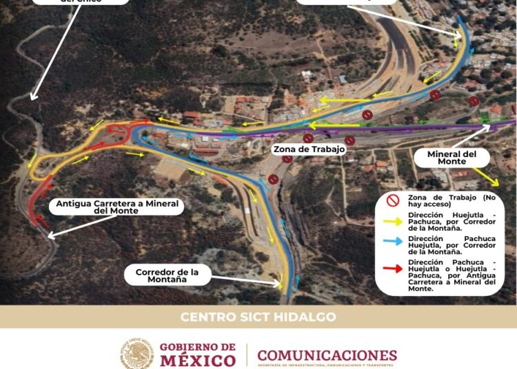 Cambio de vialidad en el entronque Real del Monte