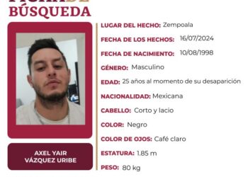 Ficha de búsqueda a nombre de Axel Yair Vázquez