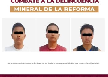 Detienen a tres presuntos ladrones de casa habitación en Mineral de la Reforma