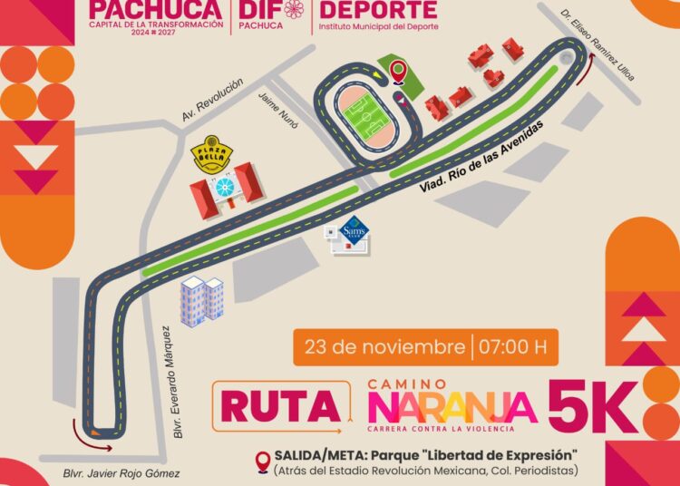 Invitan a participar en carrera atlética “Camino Naranja” del DIF Pachuca