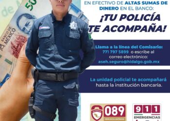Con el servicio “Tu policía te acompaña”, SSPH refuerza seguridad para evitar robos