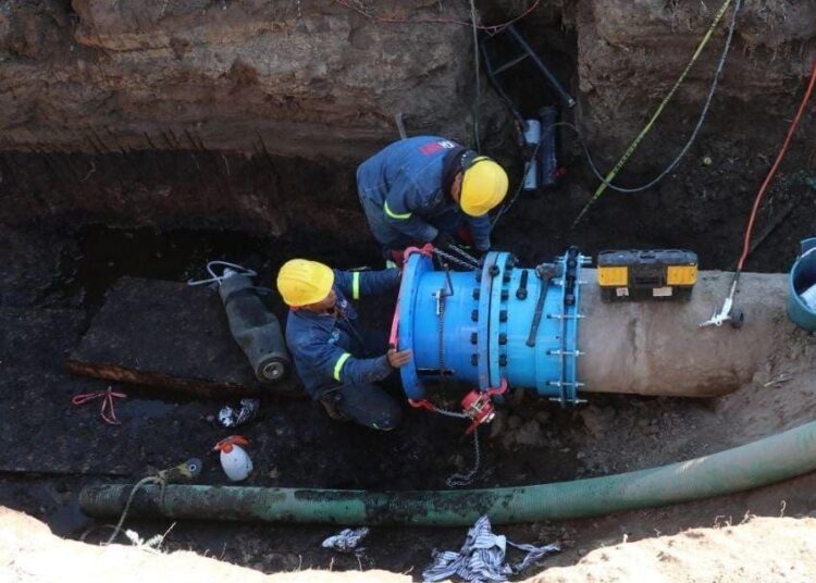 Concluyen trabajos de rehabilitación en el tramo número 6 del  acueducto Téllez