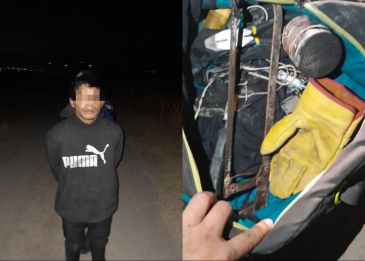 Detienen a presunto ladrón de cable en pozo de agua en Mineral de la Reforma