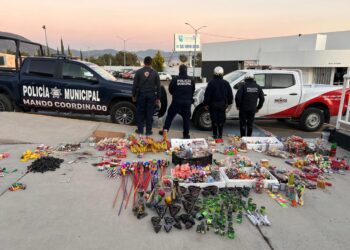 Pachuca refuerza seguridad: Más de 60 kilos de pirotécnica decomisados