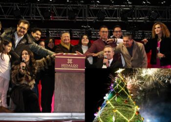 ¡Llegó la Navidad! Realizan encendido del árbol en la Plaza Juárez de Pachuca
