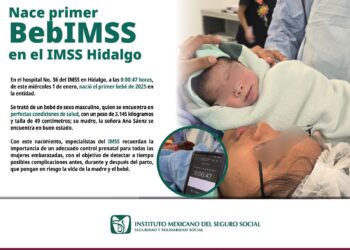 Primer bebé del 2025 en Hidalgo, nació en el IMSS