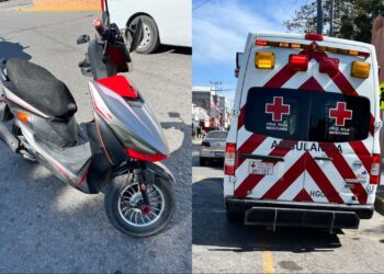 Menor de edad provoca desastre vial, atropella a persona mayor y derriba motocicletas en Ixmiquilpan