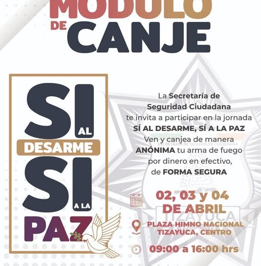 Gretchen Atilano impulsa el programa “Sí al desarme, Sí a la Paz” en Tizayuca