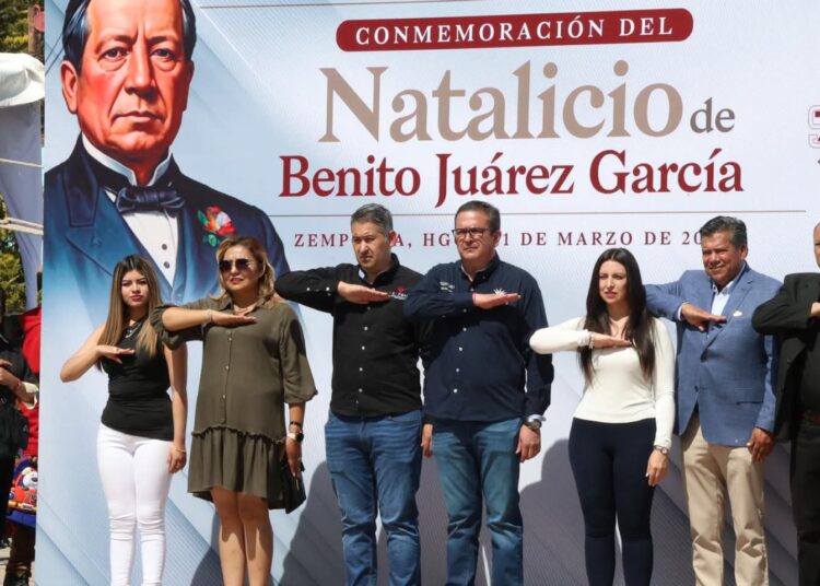 Francisco Sinuhé encabeza celebración primaveral y homenaje a Benito Juárez en Zempoala