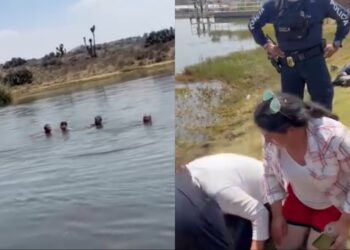 Menores a punto de ahogarse en presa de Zempoala; ciudadanos actúan mientras policías se mantienen al margen