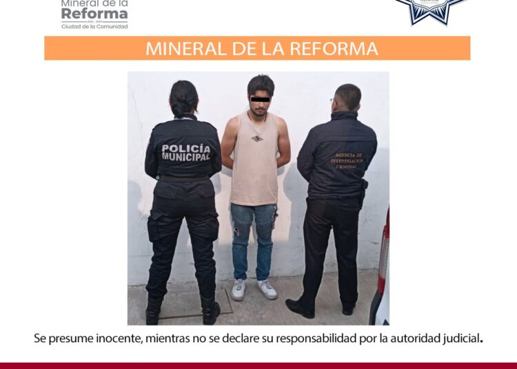 Detienen a hombre con orden de aprehensión por violencia familiar en Mineral de la Reforma