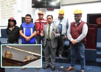 Granizada daña techo del Congreso de Hidalgo