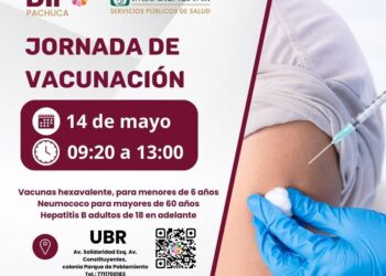 DIF Pachuca invita a jornada de vacunación este 14 de mayo