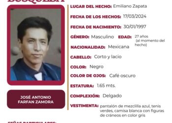 Se solicita apoyo para localizar a José Antonio Farfán Zamora