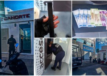 Recuperan dinero atrapado en cajero automático en Mineral de la Reforma