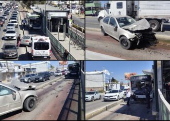 Choque en estación Matilde del Tuzobús deja dos personas lesionadas