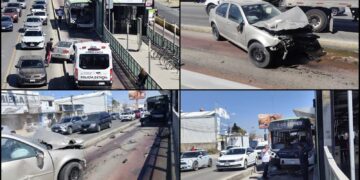 Choque en estación Matilde del Tuzobús deja dos personas lesionadas