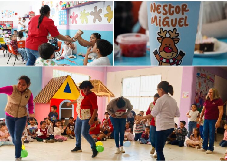 Con alegría y valores, el DIF Huejutla celebra Posada Navideña del CAIC