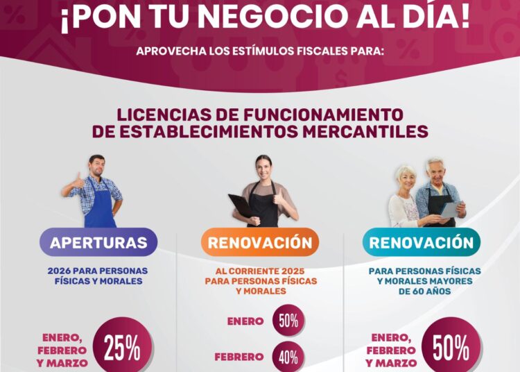 Pachuca ofrece estímulos fiscales para licencias de funcionamiento 2026