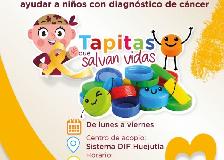 DIF Huejutla impulsa la colecta “Tapitas que salvan vidas” en apoyo a niñas y niños con cáncer