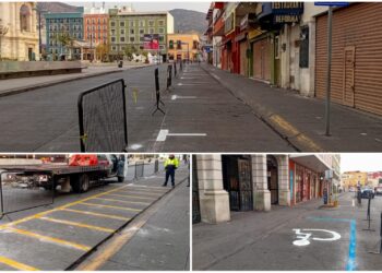 Intervienen vialidad del Centro Histórico de Pachuca con acciones de señalización