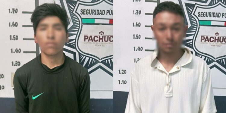 Detienen a dos personas tras operativo por robo a negocio en Pachuca