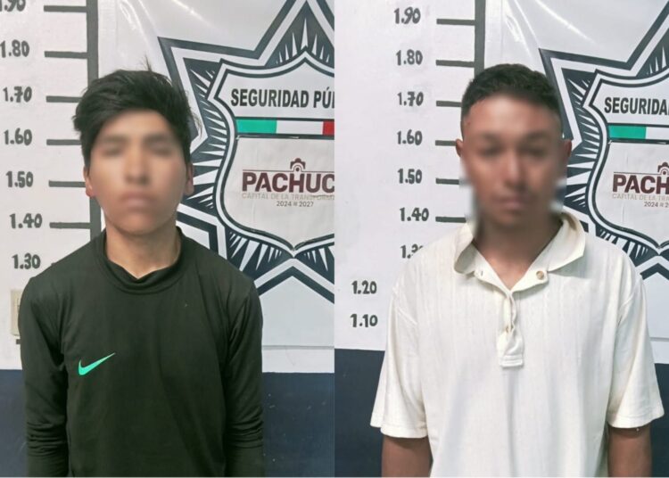 Detienen a dos personas tras operativo por robo a negocio en Pachuca