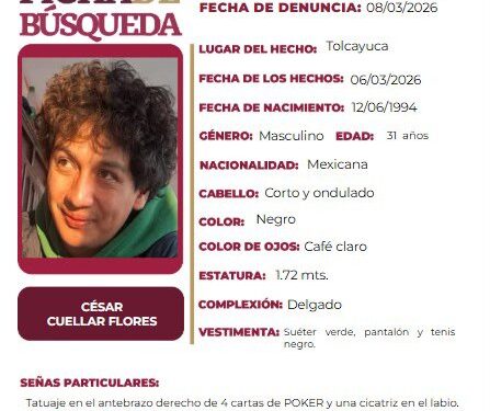 Ficha de búsqueda a nombre de César Cuéllar Flores