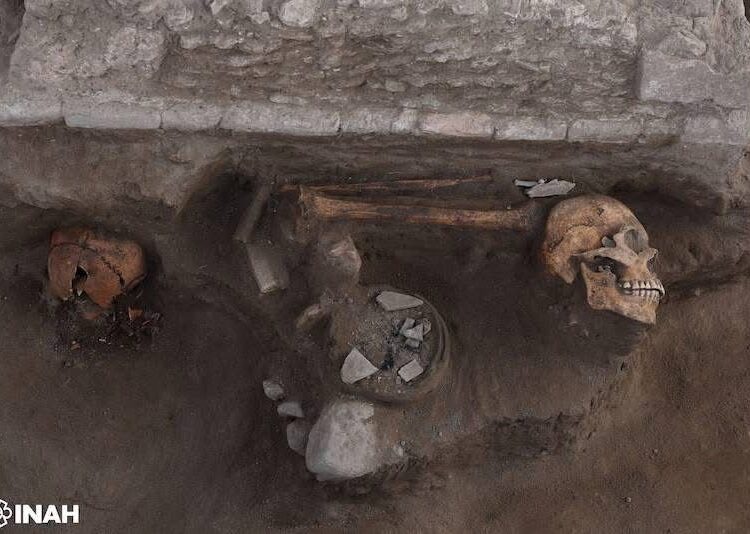 Descubren altar con ofrendas humanas en Tula durante obras del tren México-Querétaro