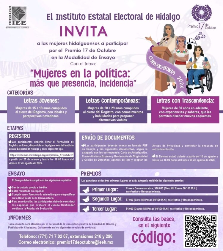 IEEH emite Convocatoria del  Premio 17 de Octubre 2026